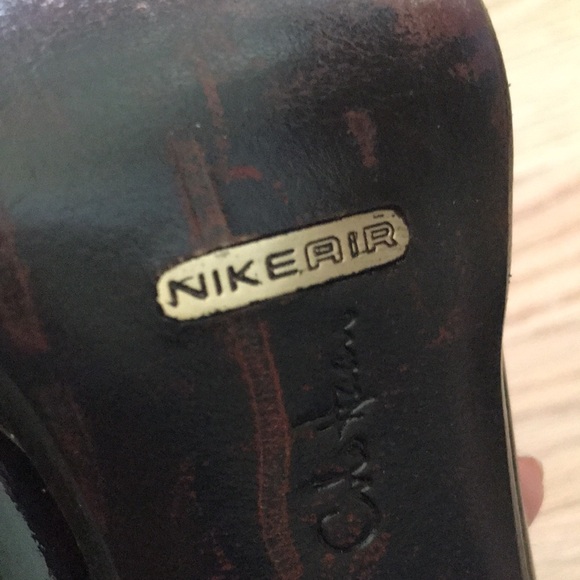 Cole Haan Nike Air Peep Toe Black Patent Pumps Size 10 - Picture 8 of 12